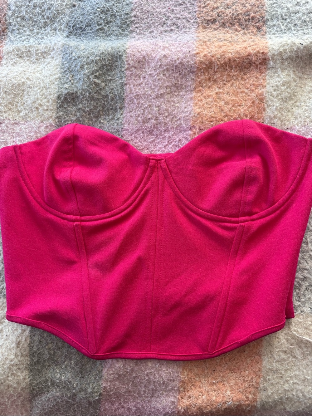 Zara Fuchsia Strapless Bustier Top
